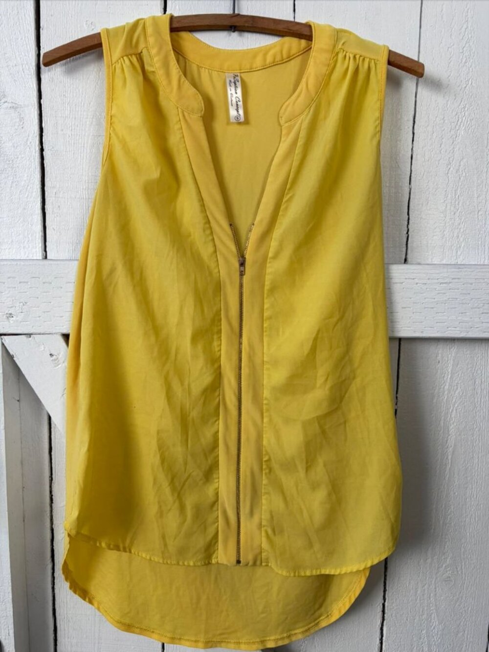 Yellow Blouse with Zipper